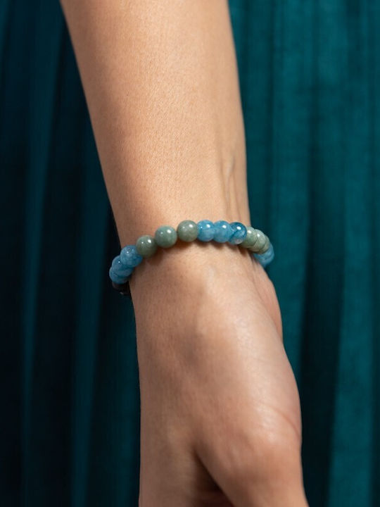 Fathia Bracelet Blue Jade Green Jade Black Turquoise Shell Crystals 6mm Beads Fathia Bracelet Blue Jade Green Jade Black Turquoise Shell Crystals 6mm Beads