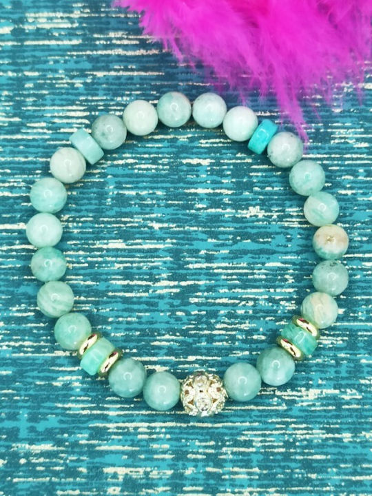 Brățară Cu Mărgele De 6mm Din Cristal De Jad Verde Amazonit Pentru Femei Kaira Talisman Aur