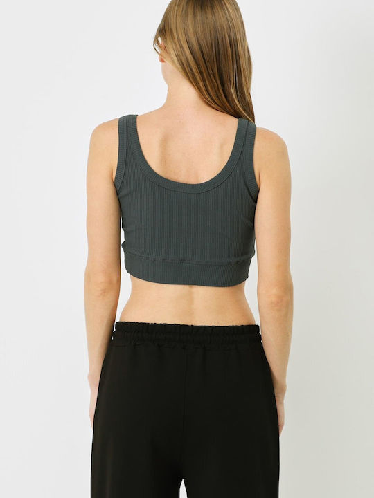 Cotton Rib Elastic Women's Tank Top with Spaghetti Strap