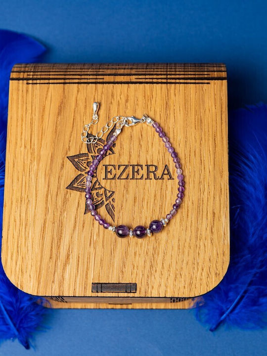 Brățară Pentru Femei Reena Din Argint 925 Cu Pietre Naturale De Ametist Accesorii Cu Închizătoare