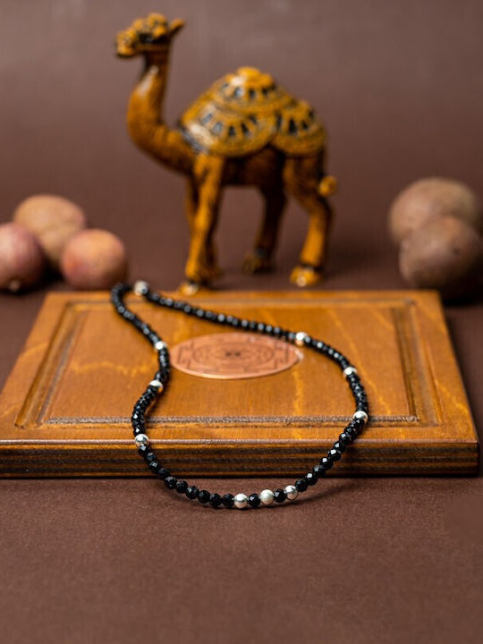 Blake Choker Necklace Made Black Spinel Semi-precious Stones Accessories 925 Silver Clasp System