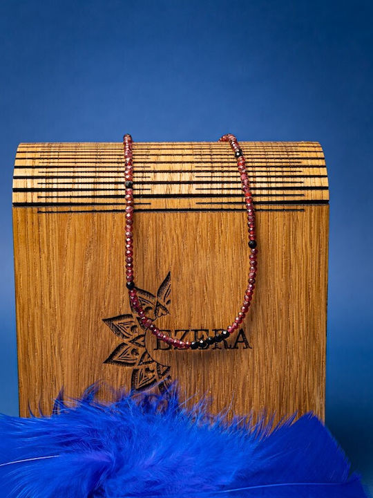 Colier Choker Ania Din Spinel Negru Granat Pietre Semiprețioase Închizătoare Argint 925
