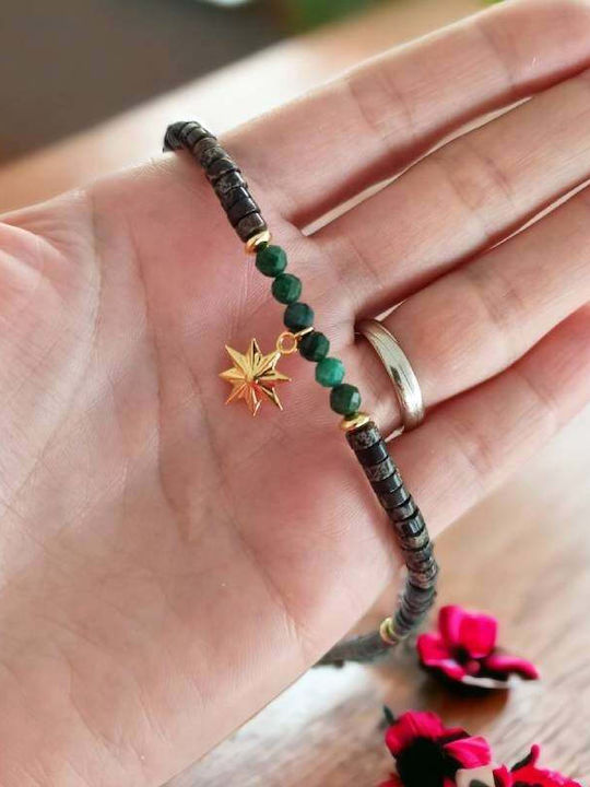 Colier Choker Erin Smarald African Discuri De Sediment Marin Din Argint Plăcut Cu Aur Pandantiv Steaua Nordului