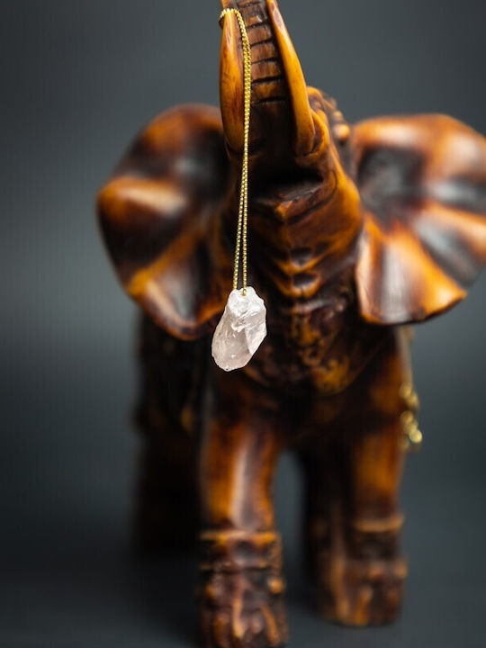 Delicate Necklace Natural Pink Quartz Stone Dara 18k Gold Plated