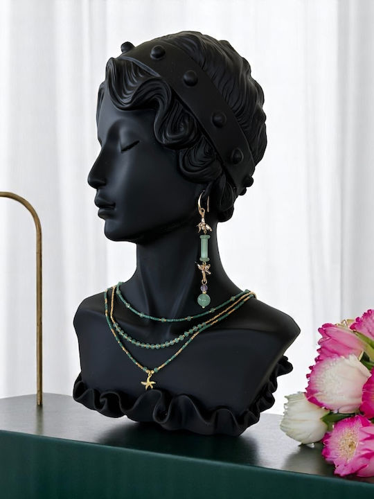 Colier Handmade În 3 Straturi Verzi Safyia Miyuki Jad Verde Argint