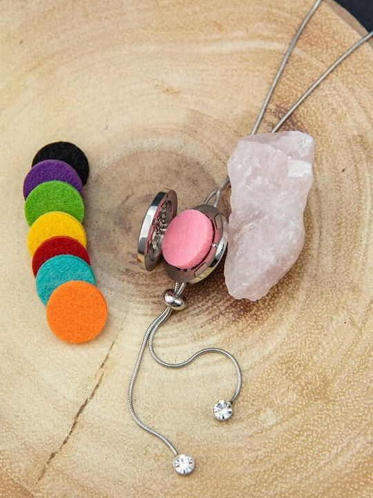 Aromatherapy Pendant Tree Life Heart Stainless Steel Snake Chain 52.5 Cm