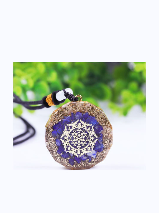 Lapis Lazuli Orgon Ruben Kristall Halskette Sriyantra Symbol Kupferfolien