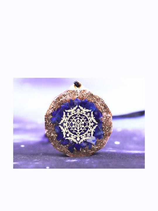 Lapis Lazuli Orgon Ruben Kristall Halskette Sriyantra Symbol Kupferfolien