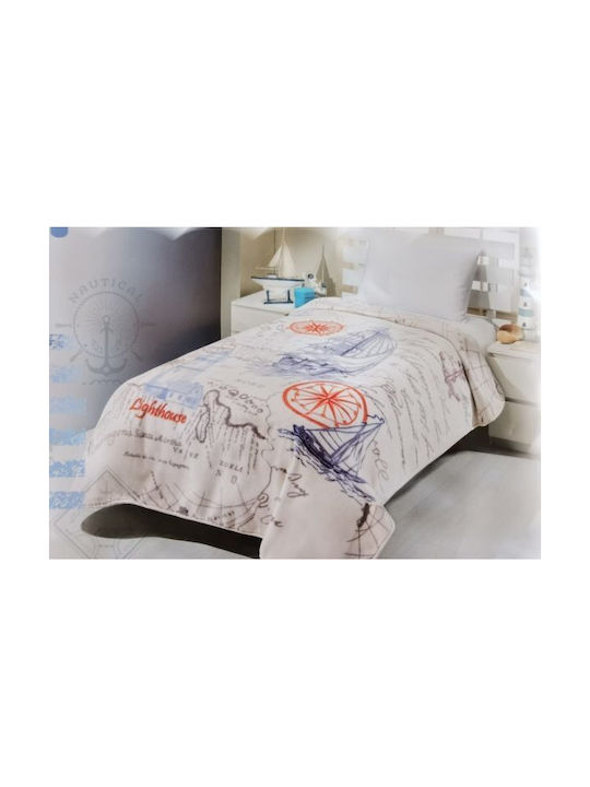 Kotonia Home Κουβέρτα Fleece Compass 220x160εκ.