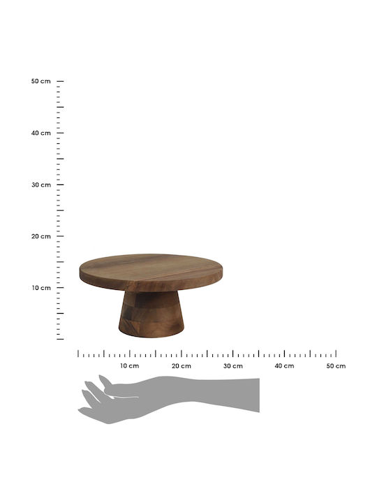 HowHomely Wooden Cake Stand With Stand Beige