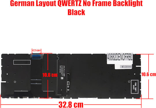 Германска клавиатура за лаптоп German Laptop Keyboard Hp Probook 450 G8 455 G8 650 G8 455r G8 450g8 455g8 650g8 Zhan 66 Pro M21740-001 M21742-001 M21741-001 Без рамка Със задно осветяване Черна Κωδ.40682denofrbl