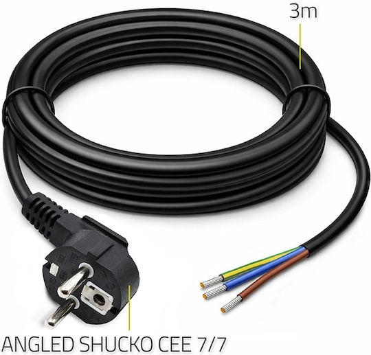 Qoltec Schuko Netzkabel 3m Braun