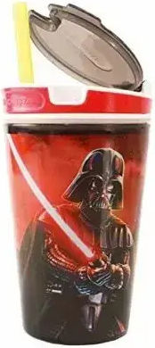 Детска Бутилка За Вода Star Wars Пластмаса със Сламка Червена 236ml