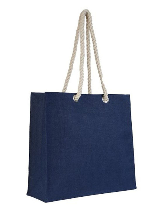 Roma U-bag Korbwaren Strandtasche mit Kulturtasche Blau