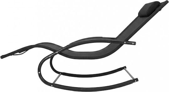 ikonka Black Beach Lounger-Armchair