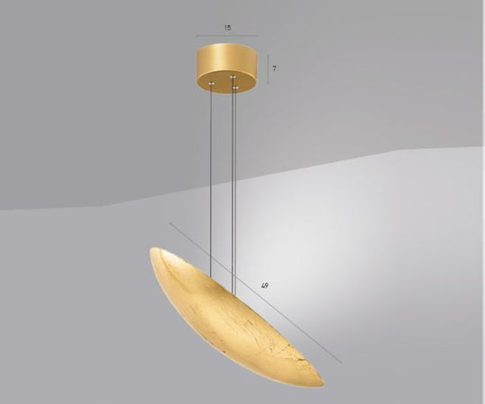 Luma Pendant Light Gold LED with Warm White Light