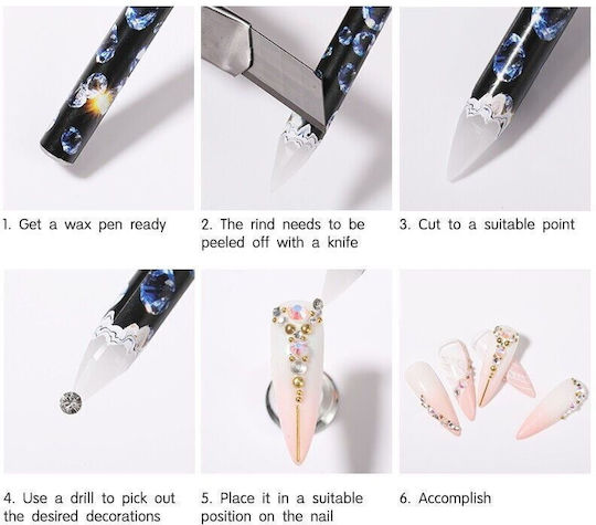 Rhinestone Picker Wax Pen Nail Design 12 Pieces