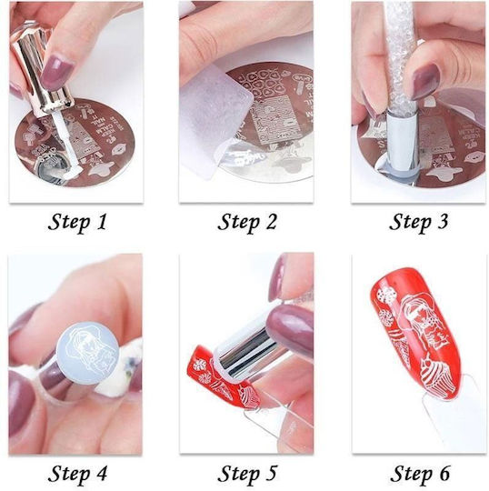 Silicone Nail Print 1 Piece & 2 Plates – Silicone Stamp Double