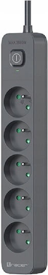 Tracer 5-Socket Power Strip with 1.5m Cable Grey