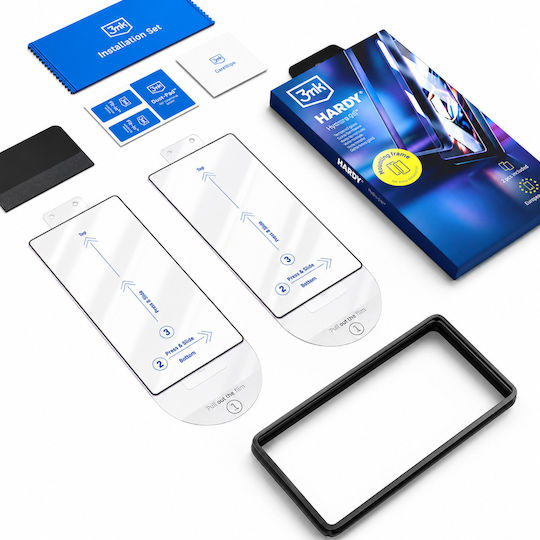 3mk 2-pack 9h Tempered Glass Iphone 7 Hardy Hardura Applicator Frame Black Transparent