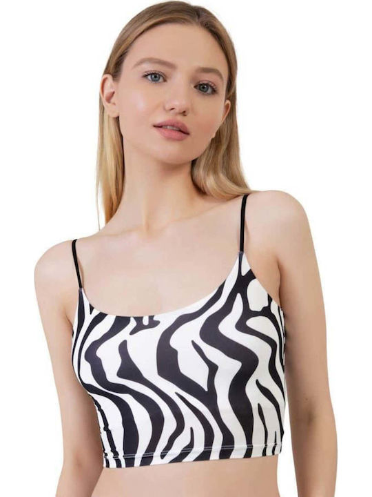 Women's Summer Crop Top with Spaghetti Straps Striped