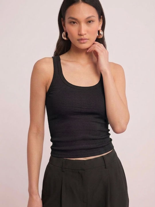 Women's Cotton Sleeveless Striped Rib Blouse