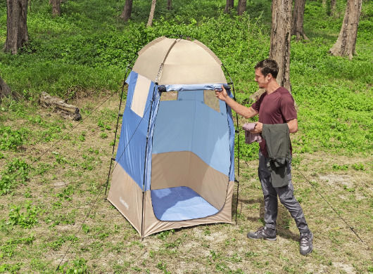 Cort De Camping Pentru Toaletă Depozitare Gri 4 Anotimpuri 110x110x190cm