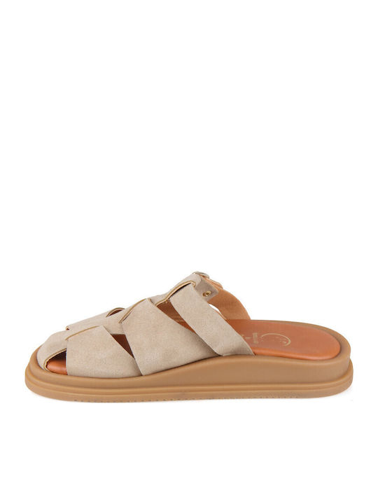 Дерматини Дамски Сандали Flatforms Кафяви