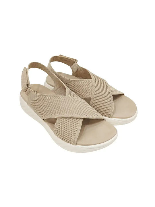 Women's Flat Sandals Flatforms Beige