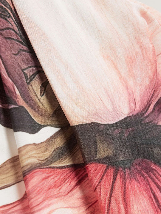 Women's Long Sleeve Floral Ecru