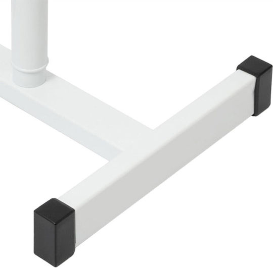 Wheeled White Footstool