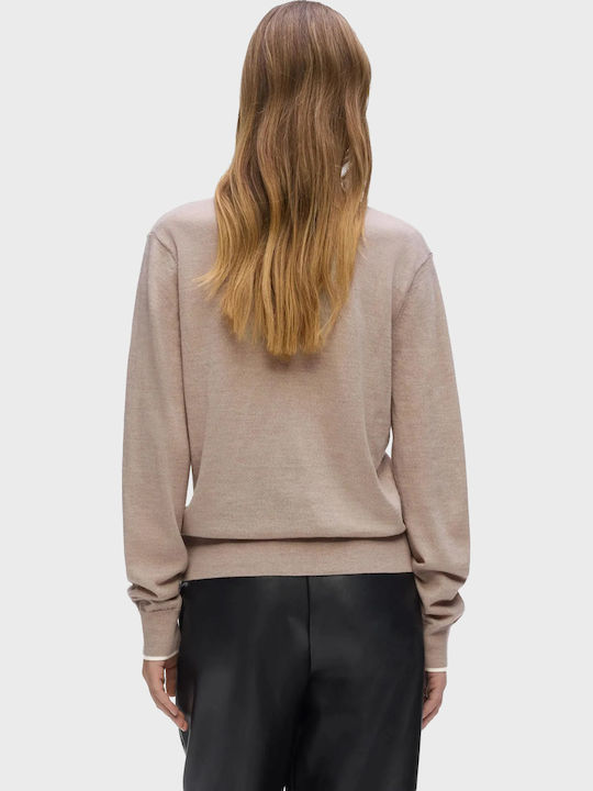 Karl Damen T-Shirt Gestreift Sand
