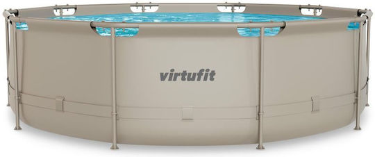 Virtufit Round PVC Swimming Pool with Metallic Frame Beige