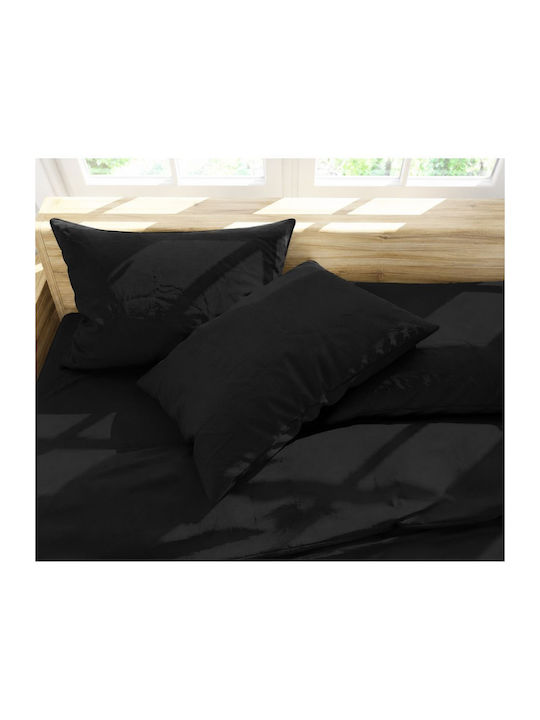Viopros Basic Tagesdecken Monochrom Schwarz 160x240cm