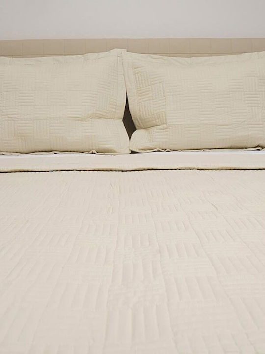 Sunshine Percale Tagesdecken Übergröße aus Perkal Beige 220x240cm