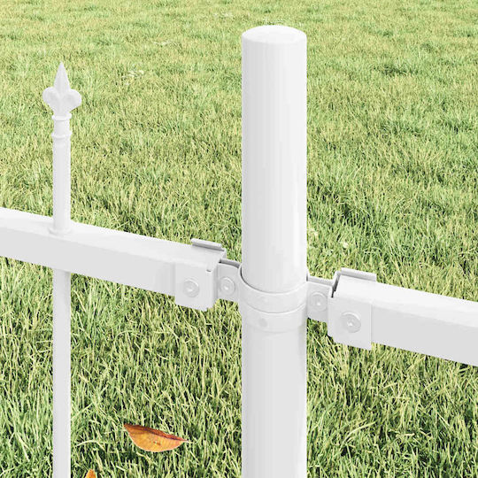 vidaXL Metallic Fence Panel in White Colour 1.7x1.65m 5 Pieces