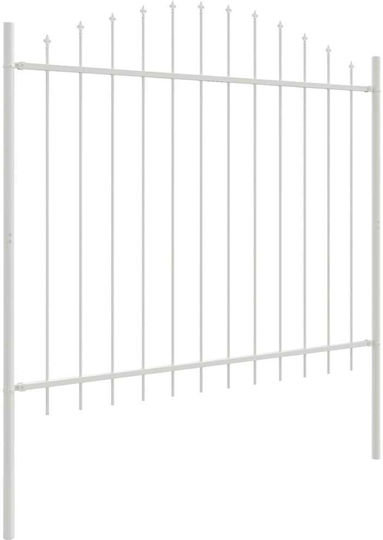 vidaXL Metallic Fence Panel in White Colour 1.7x1.65m 5 Pieces