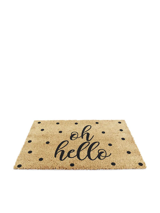 Artsy Mats Doormat Made of Coconut Tree with Non-Slip Backing Oh Hello Spotty 60x40cm
