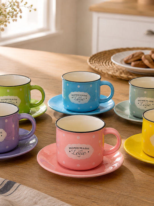 Set Cesti Maro Din Porțelan Multicolore 200ml 6 Bucăți