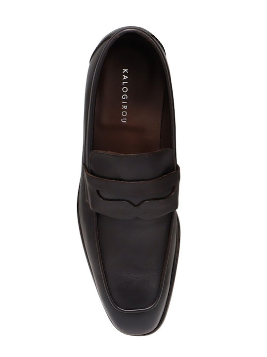 Leather Men's Loafers in Brown Colour