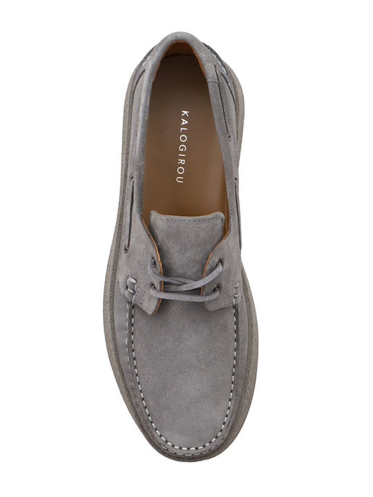 Suede Men's Loafers in Grey Colour