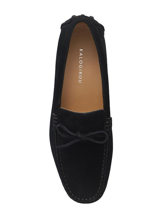 Suede Men's Moccasins in Black Colour