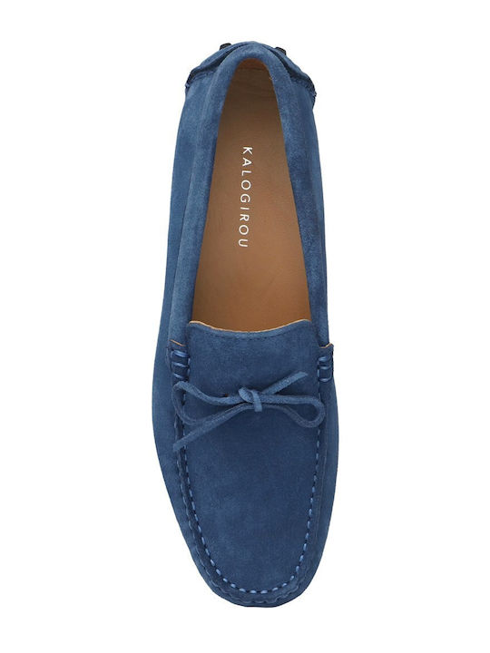Wildleder Herren Mokassins in Blau Farbe