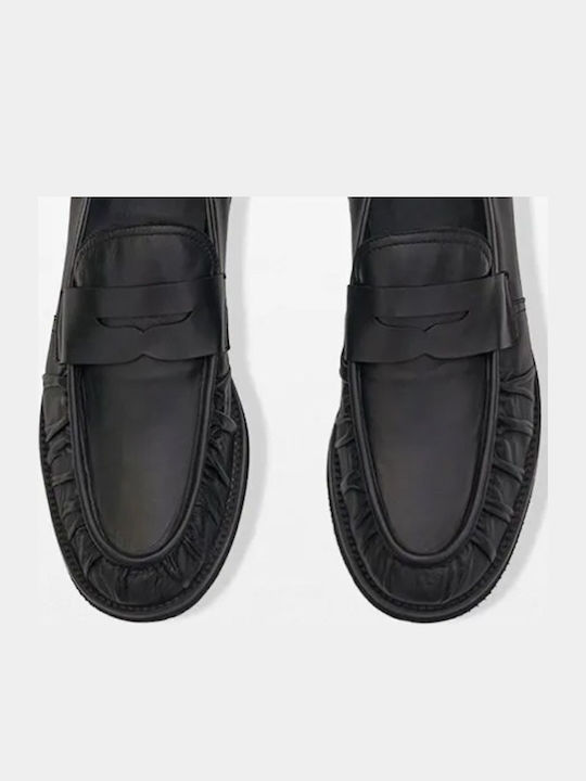 Leather Men's Loafers In Black Colour