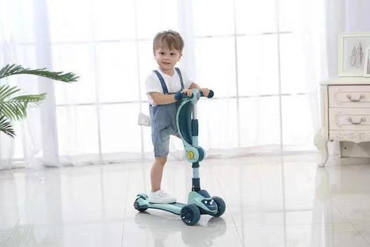 Kids Foldable 3-Wheel Scooter with LED Lighting for 6+ Years Green