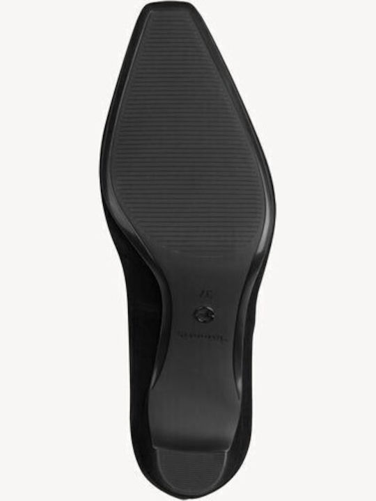 Wildleder Spitze Zehe Pumps mit Mittelhohem Absatz Schwarz