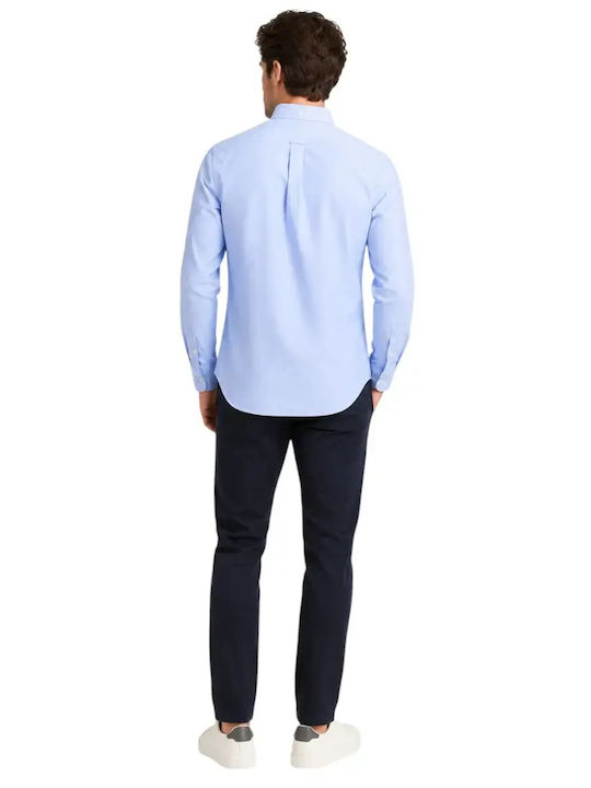 Langärmeliges Denim-Herrenhemd in Normale Passform Hellblau
