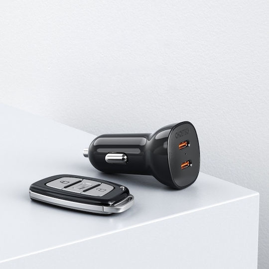 Choetech Choetech Handy-Autoladegerät 40W 3A Schnellladen mit Anschlüssen: 2xUSB-A 2xType-C Schwarz Farbe