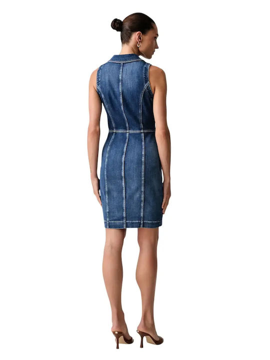 Summer Mini Denim Dress Blue W6YK24D1763 TWNS