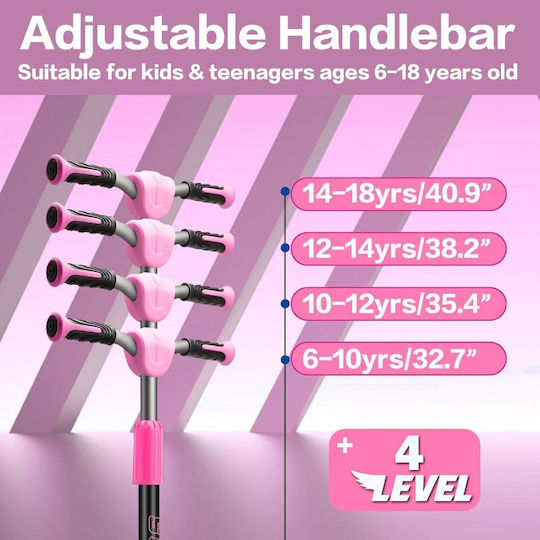 Kinderroller Klappbar 3-Rad Rosa